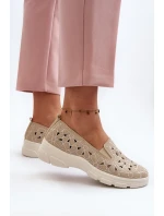 Béžové dámské prolamované boty Emilei Béžové dámské prolamované boty Emilei