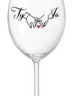 TY A JÁ (svatba) - čirá sklenice na víno 350 ml