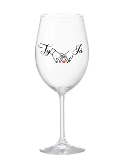 TY A JÁ (svatba) - čirá sklenice na víno 350 ml