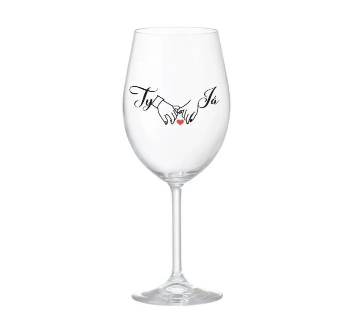 TY A JÁ (svatba) - čirá sklenice na víno 350 ml