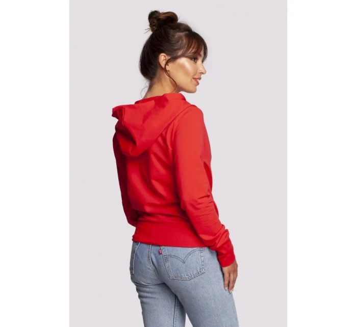 Zavinovací svetr s kapucí B246  červený - BeWear