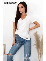 Dámské tričko Serek s krátkým rukávem hnědé - Off Pink