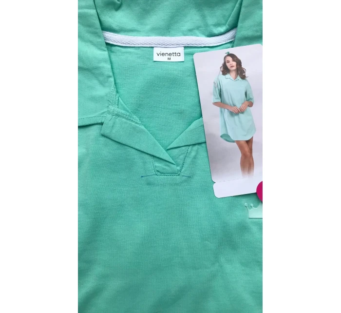 Dámská noční košile s krátkým rukávem Martina model 17519771 - Vienetta Dámská noční košile s krátkým rukávem Martina model 17519771 - Vienetta