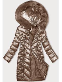 Prošívaná dámská zimní bunda J Style v karamelové barvě (16M9100-84)