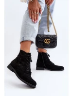 Dámské botky s vzorem černé S.Barski HY66-136