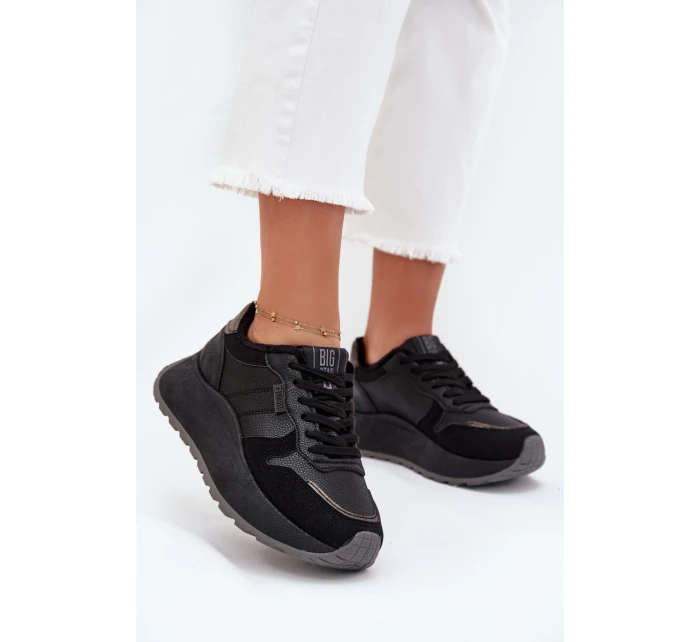 Zateplené dámské sneakers na platformě Big Star SS274007 HI-POLY SYSTEM černé