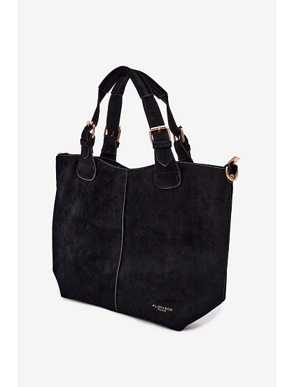Černá kabelka z imitace semiše model 22111658 - Flora&Co