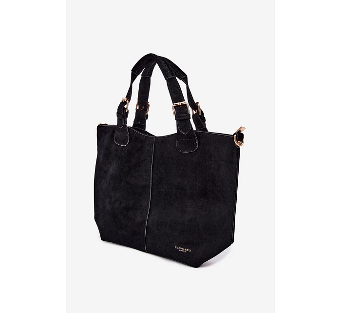 Černá kabelka z imitace semiše model 22111658 - Flora&Co