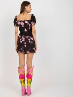 Šaty LK SK 508641.29 černá a růžová Šaty LK SK 508641.29 černá a růžová