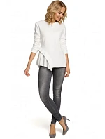 M333 Asymetrická vrstvená halenka - ecru barva