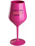 MUSÍM ÍSŤ TOMU VÍNEČKU NAPROTI... - růžový nerozbitný pohár na víno 470 ml