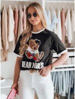 Dámské oversize tričko s výšivkou  černé Dstreet model 21988846 - FashionStreet