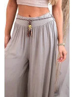 Dámské kalhoty z viskózy se širokými nohavicemi fango