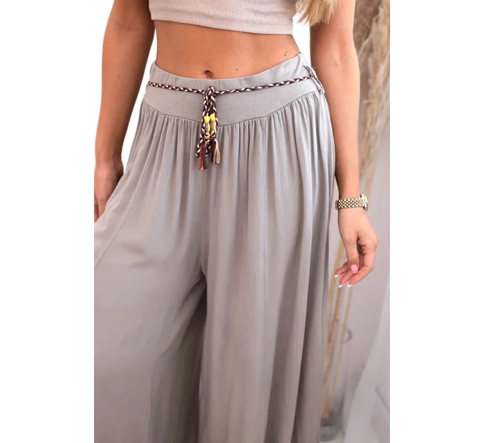 Dámské kalhoty z viskózy se širokými nohavicemi fango