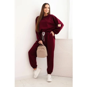 Komplet dámský máslový s volnou mikinou a kalhotami s nápisem LOVE khaki Komplet dámský máslový s volnou mikinou a kalhotami s nápisem LOVE khaki