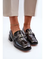 Lakované lodičky na podpatku černé model 21656061 - S.Barski Lakované lodičky na podpatku černé model 21656061 - S.Barski