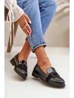 Lakované Dámské Mokasíny S Dekorací Černé model 21670156 - VINCEZA