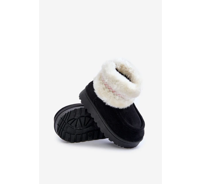 Sněhové boty dětské s kožešinou a vzorem černé model 21678781 - Boto Sněhové boty dětské s kožešinou a vzorem černé model 21678781 - Boto