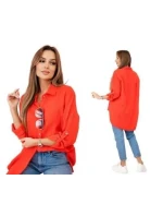 Dámská mušelínová košile 208 Červená - K-Fashion