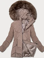 Dámská zimní bunda s kapucí (B8300-48) béžová - S'west