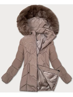 Dámská zimní bunda s kapucí model 21875973 béžová S'west - Good looking