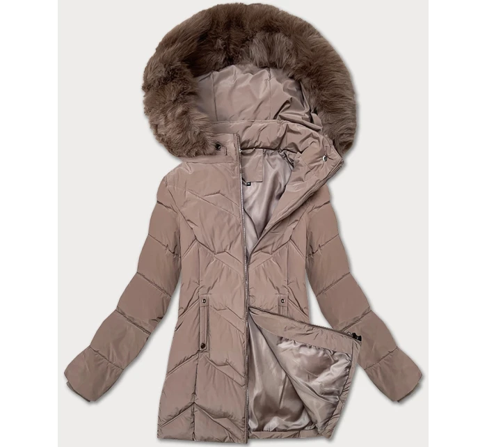 Dámská zimní bunda s kapucí model 21875973 béžová S'west - Good looking Dámská zimní bunda s kapucí model 21875973 béžová S'west - Good looking