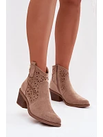 Dámské kovbojky model 22103948 béžové - S.Barski Dámské kovbojky model 22103948 béžové - S.Barski