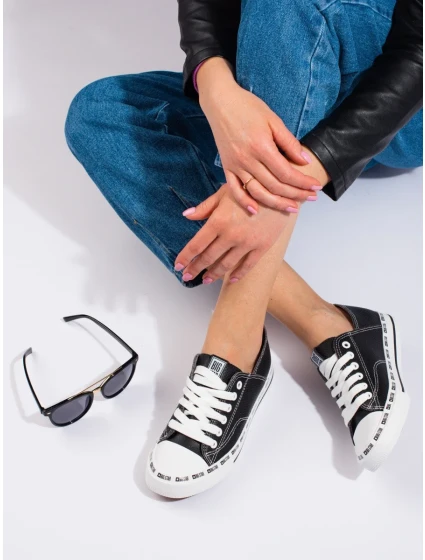 Trendy tenisky černé dámské bez podpatku Trendy tenisky černé dámské bez podpatku