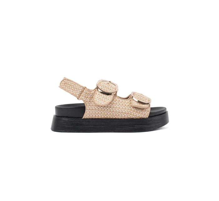 Krásné dámské  sandály hnědé platforma