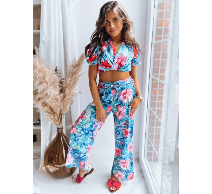 FLOWER BOOM dámský vzorovaný tyrkysový top FashionStreet RY2230