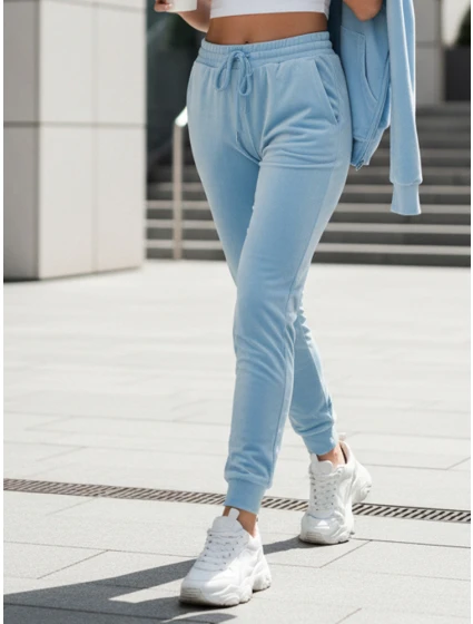 Dámské velurové modré tepláky FashionStreet UY2835