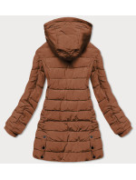 Dámská zimní bunda v karamelové barvě s kapucí (M-21003)
