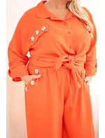 Dámský komplet Plus Size s košilí a širokými kalhotami model 22187144 - K-Fashion Dámský komplet Plus Size s košilí a širokými kalhotami model 22187144 - K-Fashion