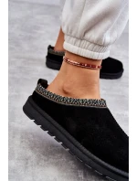Dámské semišové pantofle s kožíškem černá model 21607416 - Boto