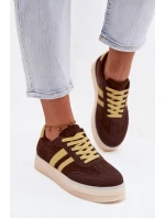 Dámské tenisky na platformě čokoládové model 21937670 - Boto