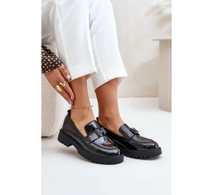 Dámské lakované mokasíny Vinceza černé Dámské lakované mokasíny Vinceza černé