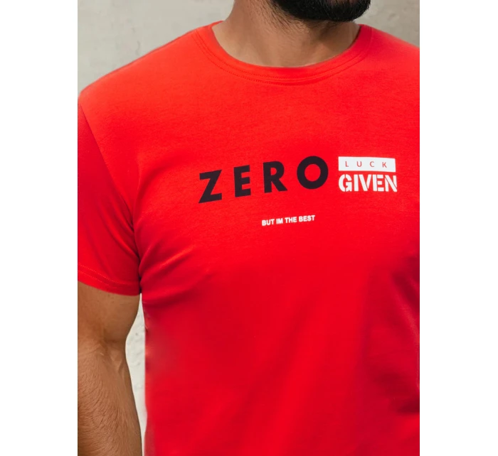 Pánské tričko s potiskem červené FashionStreet RX4742