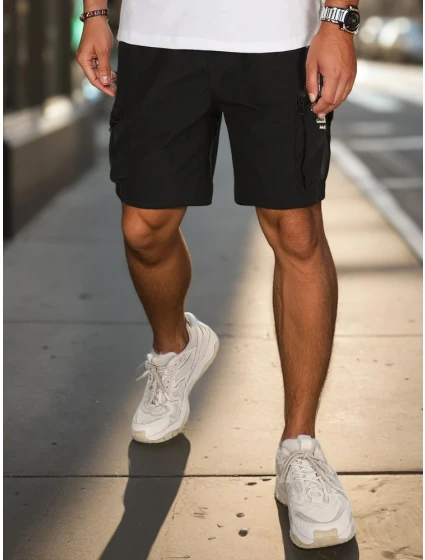 Pánské látkové bojové šortky černé model 21988609 - Dstreet