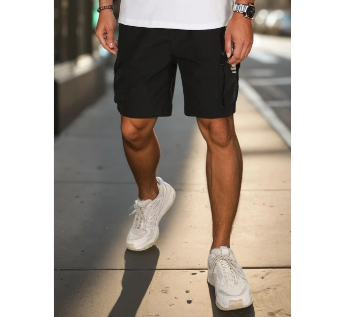 Pánské látkové bojové šortky černé model 21988609 - Dstreet