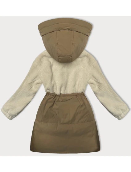 bunda pro přechodné období z různých spojených materiálů model 20754193 - STELLA FASHION bunda pro přechodné období z různých spojených materiálů model 20754193 - STELLA FASHION