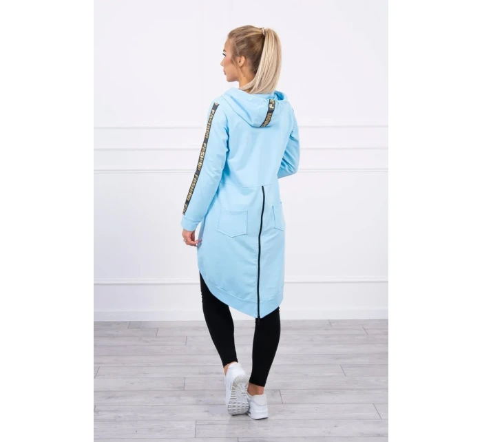 Mikina se zipem na zádech modrá