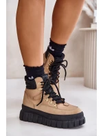 Dámské Zateplené Kotníkové Boty Na Platformě Hnědé model 21673106 - EVENTO