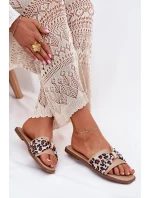 Dámské Pantofle Na Plochém Podpatku S Mašlí Béžové model 21702398 - Boto Dámské Pantofle Na Plochém Podpatku S Mašlí Béžové model 21702398 - Boto