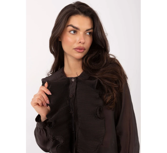 Košile IT KS 28990.05P tmavě hnědá