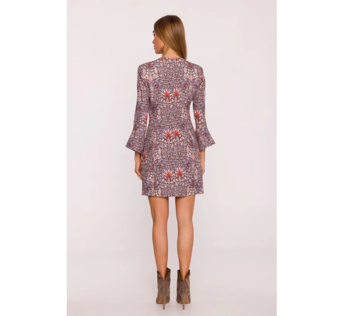 model 21296053 Šaty s potiskem a širokými manžetami model 2 - Moe
