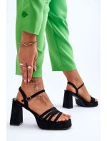Dámské semišové sandály na platformě Černé Verda Dámské semišové sandály na platformě Černé Verda