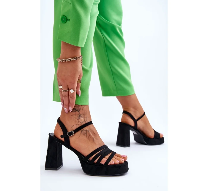 Dámské semišové sandály na platformě Černé Verda Dámské semišové sandály na platformě Černé Verda