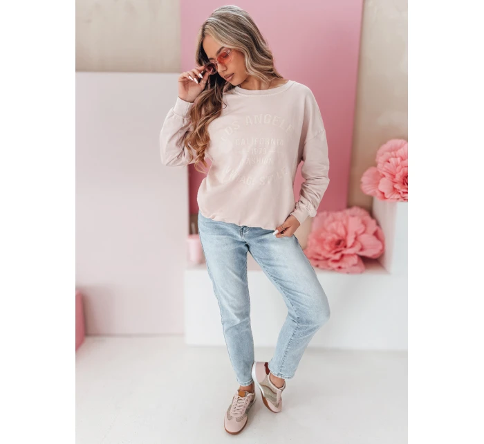 Dámská oversize mikina KALISTYLE v pudrově růžové barvě FashionStreet BY1364