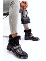 Boty Na Plochém Podpatku A Platformě Černé model 21634045 - S.Barski