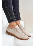 Nízké dámské semišové tenisky béžové Zazoo N1068
